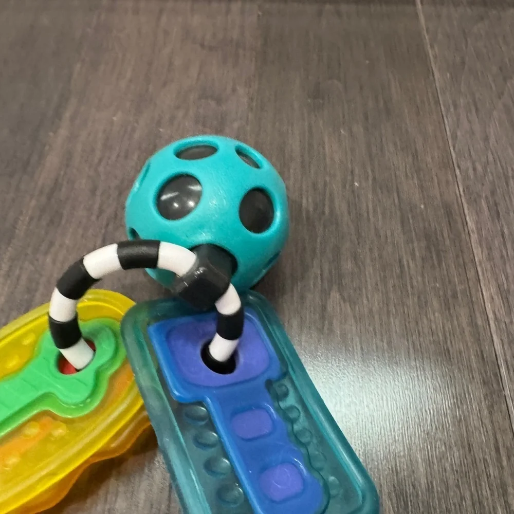 Colorful Baby Infant Rattle Teething Ring Key Toy Set